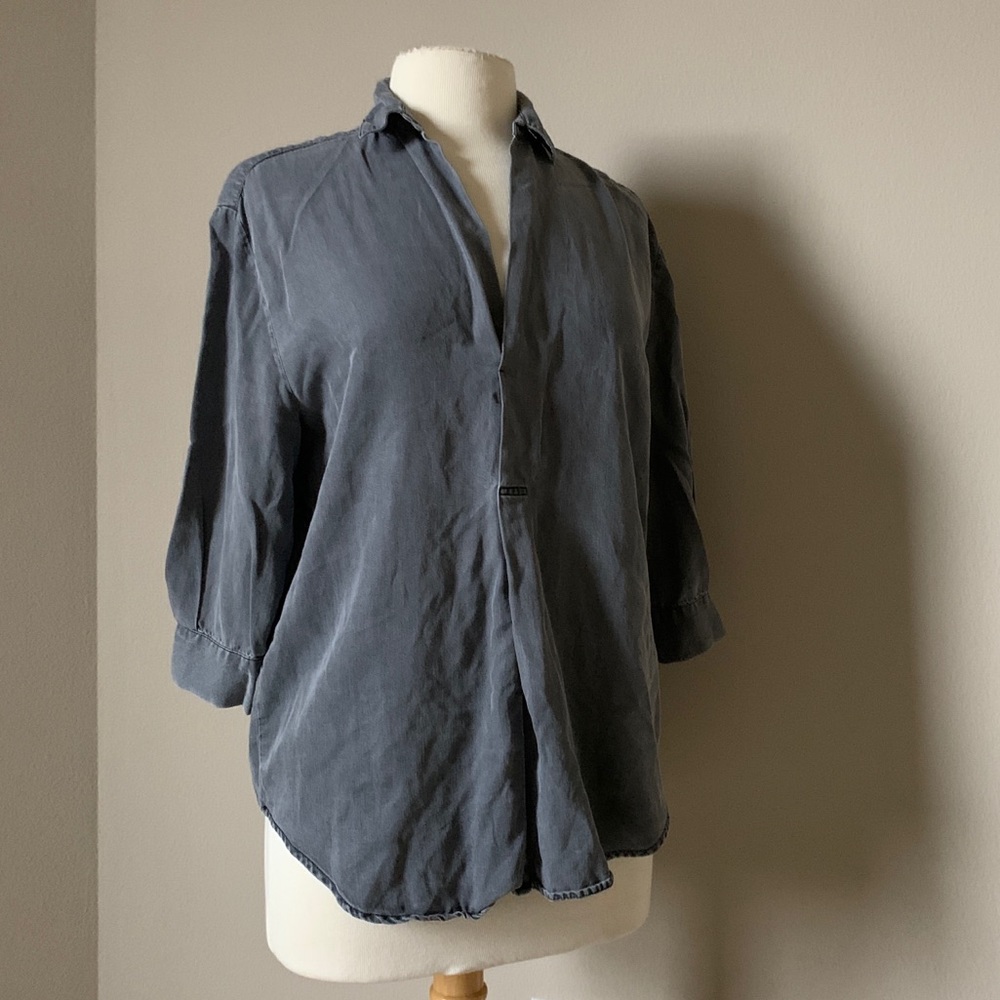 SOLD Zara Woman Charcoal Grey Blouse